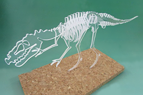 water-jet-cutting-pet was cut into a dinosaur skeleton-ohkita-tech